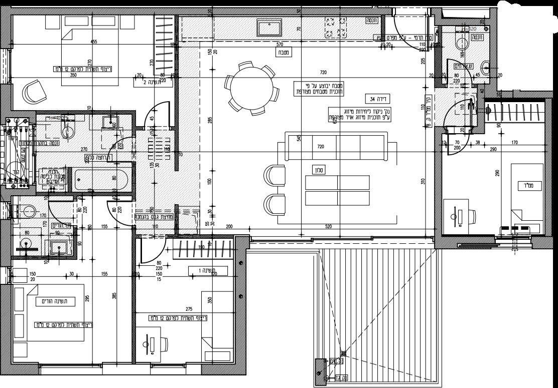 Architectural floor plan of apartment 34
